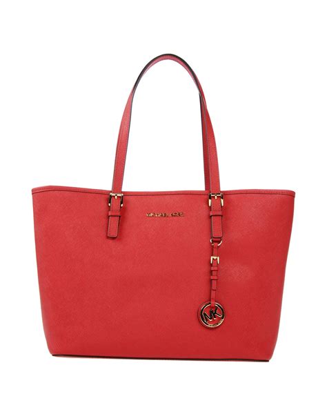 michael kors chain tote red bag|Michael Kors red messenger bag.